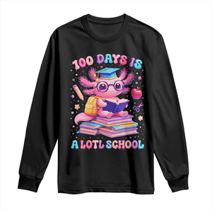 Axolotl 100 Days Of School Long Sleeve Shirt 100 Days Is Alotl School TS10 Black Print Your Wear