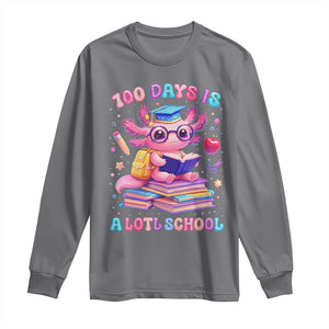Axolotl 100 Days Of School Long Sleeve Shirt 100 Days Is Alotl School TS10 Charcoal Print Your Wear