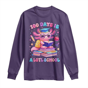 Axolotl 100 Days Of School Long Sleeve Shirt 100 Days Is Alotl School TS10 Purple Print Your Wear