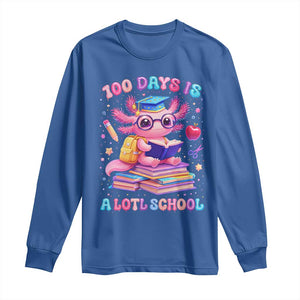 Axolotl 100 Days Of School Long Sleeve Shirt 100 Days Is Alotl School TS10 Royal Blue Print Your Wear