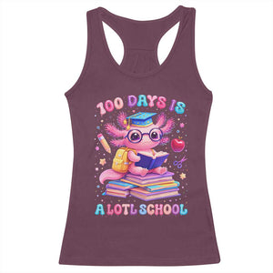 Axolotl 100 Days Of School Racerback Tank Top 100 Days Is Alotl School TS10 Maroon Print Your Wear