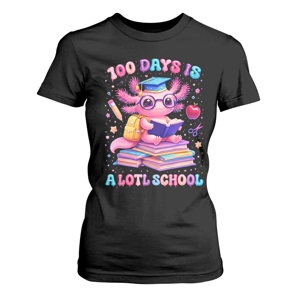Axolotl 100 Days Of School T Shirt For Women 100 Days Is Alotl School TS10 Black Print Your Wear