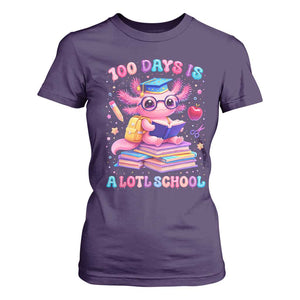 Axolotl 100 Days Of School T Shirt For Women 100 Days Is Alotl School TS10 Purple Print Your Wear