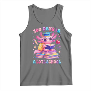 Axolotl 100 Days Of School Tank Top 100 Days Is Alotl School TS10 Black Heather Print Your Wear
