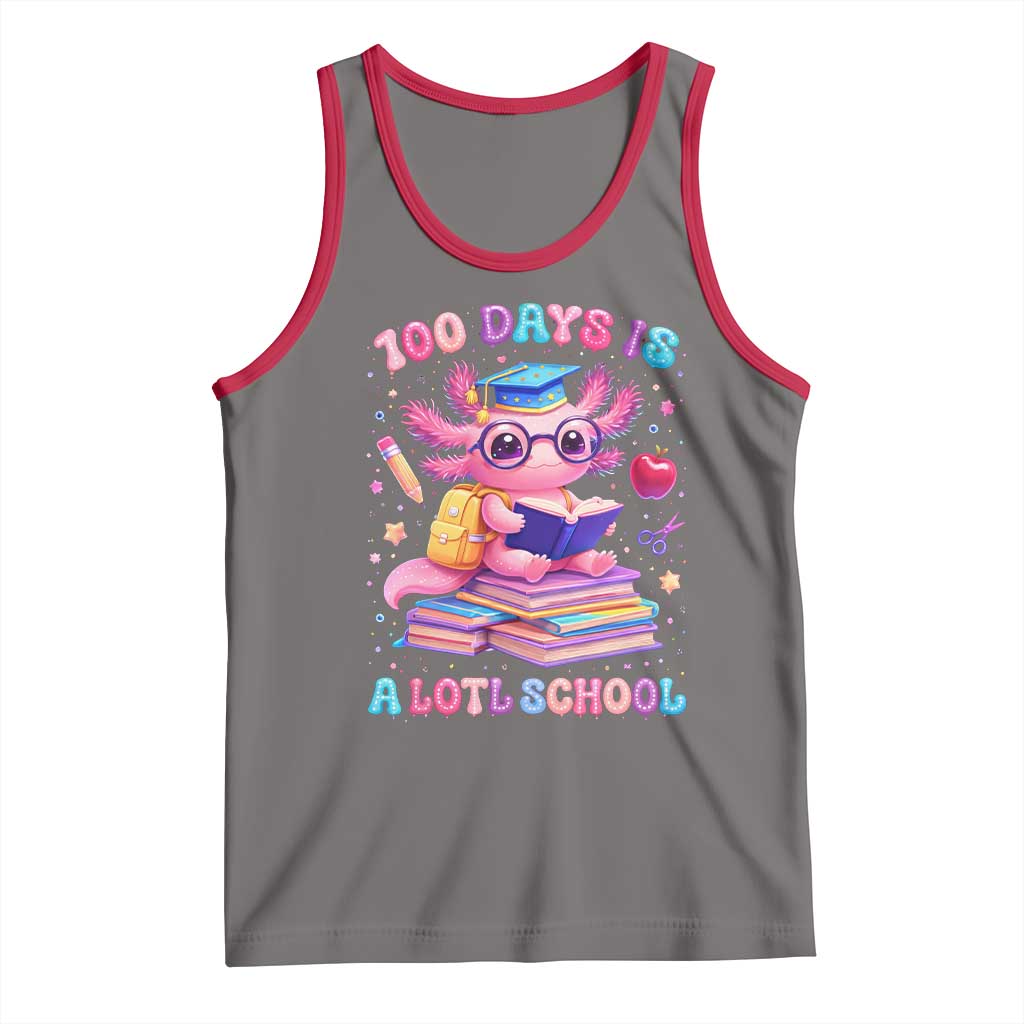 Axolotl 100 Days Of School Tank Top 100 Days Is Alotl School TS10 Deep Heather Red Print Your Wear