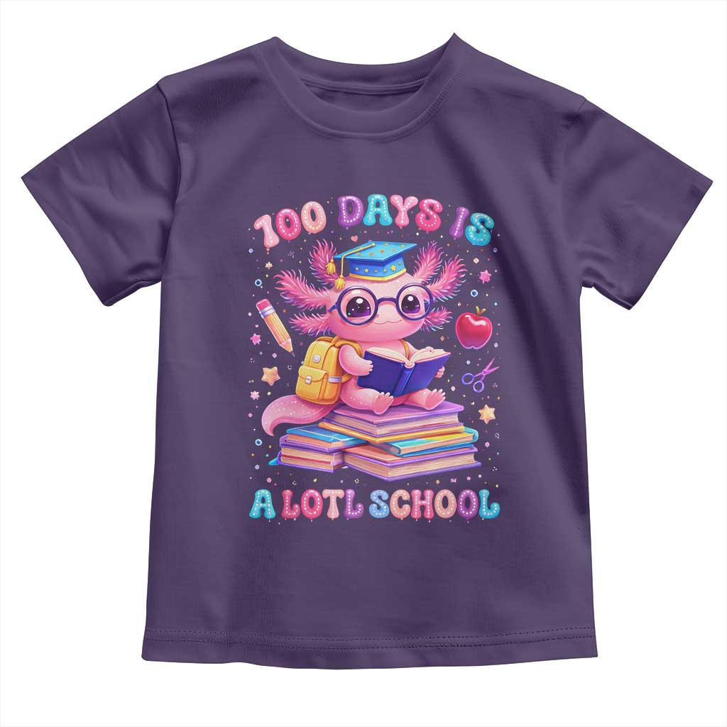 Axolotl 100 Days Of School Toddler T Shirt 100 Days Is Alotl School TS10 Purple Print Your Wear