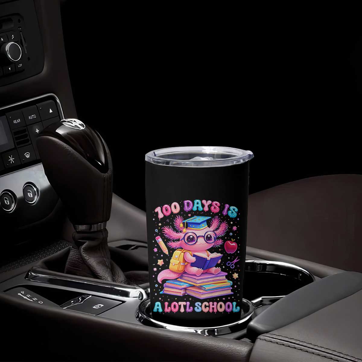 Axolotl 100 Days Of School Tumbler Cup 100 Days Is Alotl School TS10 Print Your Wear