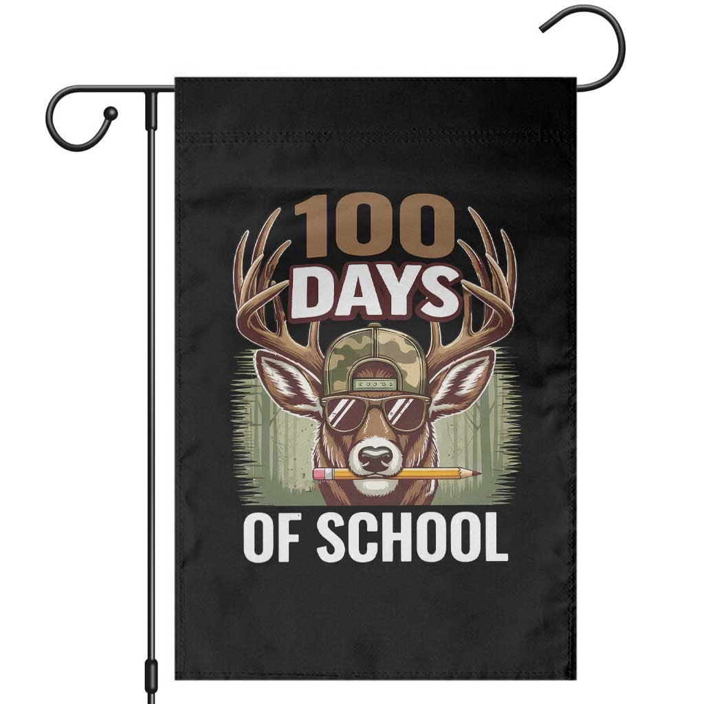 Deer 100 Days Of School Garden Flag Camo Bucked 100 Days Smarter TS10 Black Print Your Wear