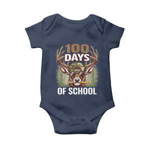 Deer 100 Days Of School Baby Onesie Camo Bucked 100 Days Smarter TS10 Navy Print Your Wear