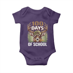 Deer 100 Days Of School Baby Onesie Camo Bucked 100 Days Smarter TS10 Purple Print Your Wear