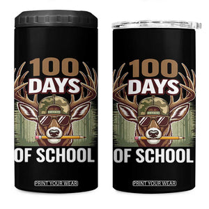 Deer 100 Days Of School 4 in 1 Can Cooler Tumbler Camo Bucked 100 Days Smarter TS10 One Size: 16 oz Black Print Your Wear