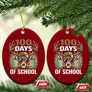 Deer 100 Days Of School Ceramic Ornament Camo Bucked 100 Days Smarter TS10 Print Your Wear