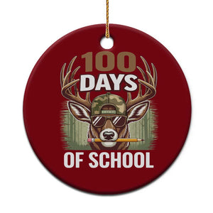 Deer 100 Days Of School Ceramic Ornament Camo Bucked 100 Days Smarter TS10 1pc Red Print Your Wear