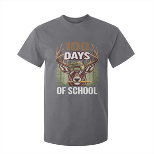 Deer 100 Days Of School T Shirt For Kid Camo Bucked 100 Days Smarter TS10 Charcoal Print Your Wear