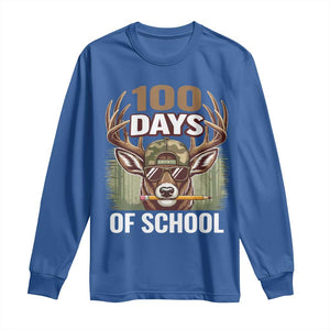 Deer 100 Days Of School Long Sleeve Shirt Camo Bucked 100 Days Smarter TS10 Royal Blue Print Your Wear