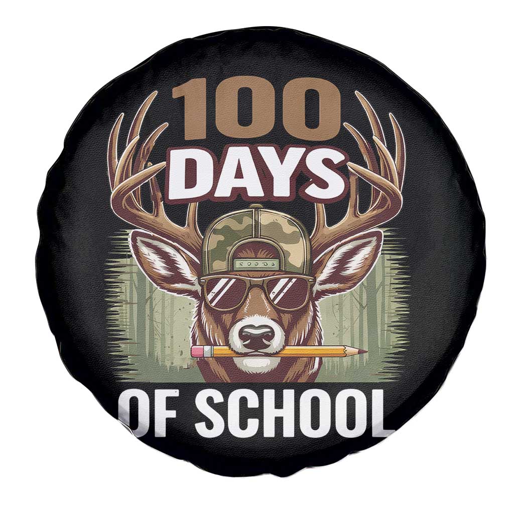 Deer 100 Days Of School Spare Tire Cover Camo Bucked 100 Days Smarter TS10 Print Your Wear