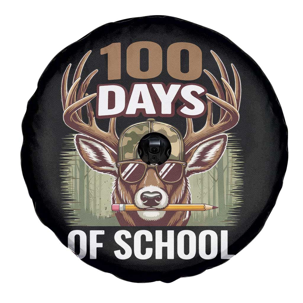 Deer 100 Days Of School Spare Tire Cover Camo Bucked 100 Days Smarter TS10 Print Your Wear