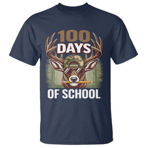 Deer 100 Days Of School T Shirt Camo Bucked 100 Days Smarter TS10 Navy Print Your Wear