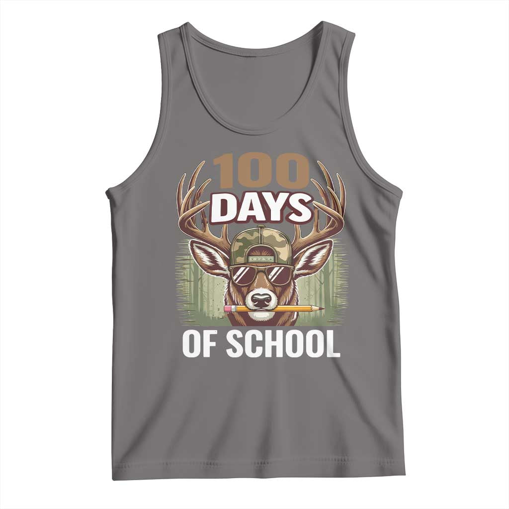 Deer 100 Days Of School Tank Top Camo Bucked 100 Days Smarter TS10 Deep Heather Print Your Wear