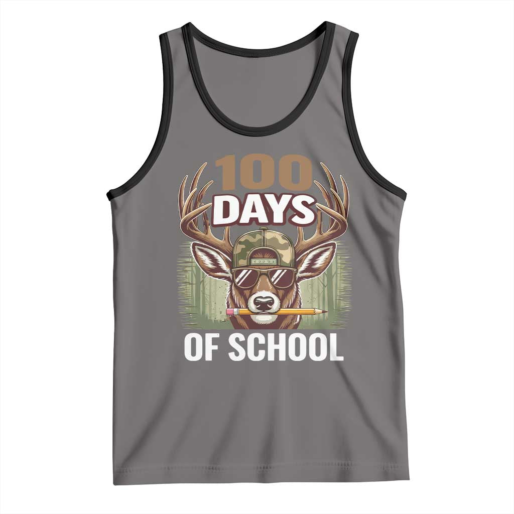 Deer 100 Days Of School Tank Top Camo Bucked 100 Days Smarter TS10 Deep Heather Black Print Your Wear