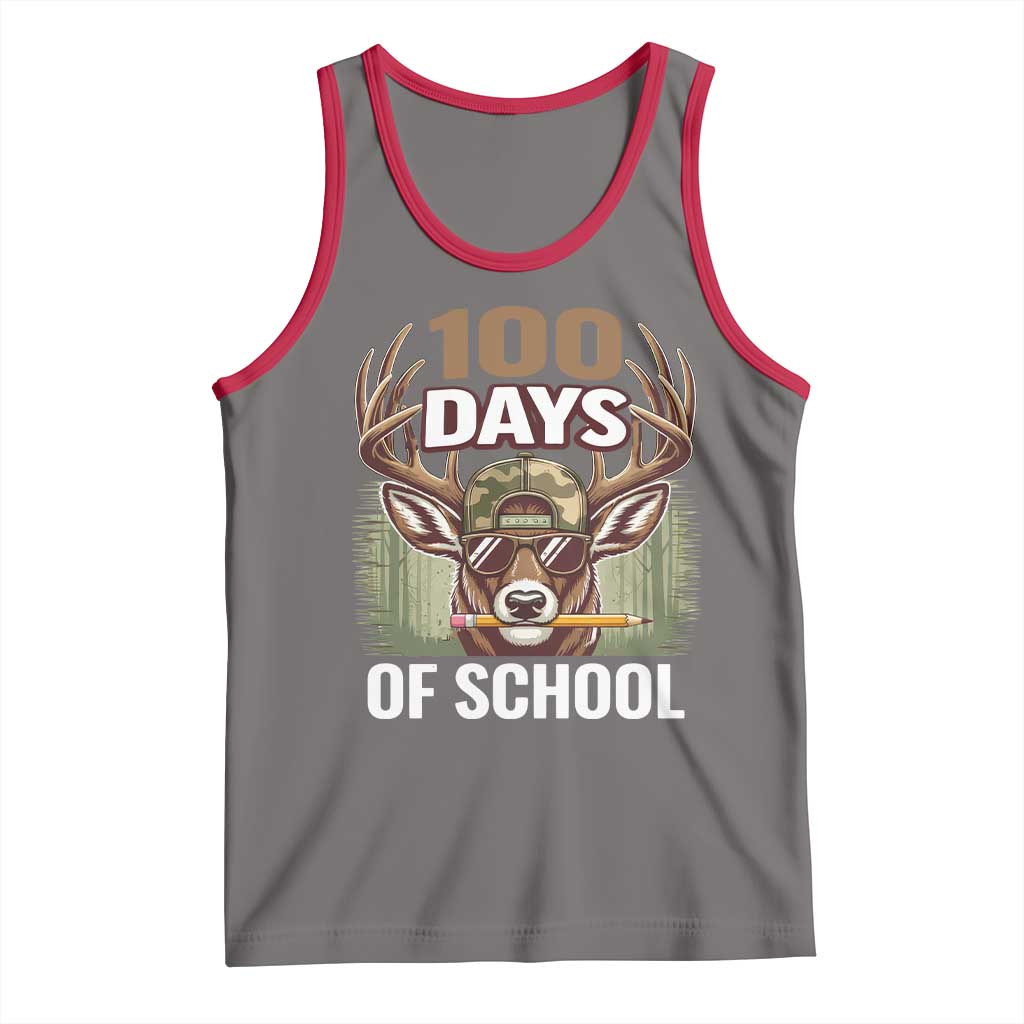 Deer 100 Days Of School Tank Top Camo Bucked 100 Days Smarter TS10 Deep Heather Red Print Your Wear