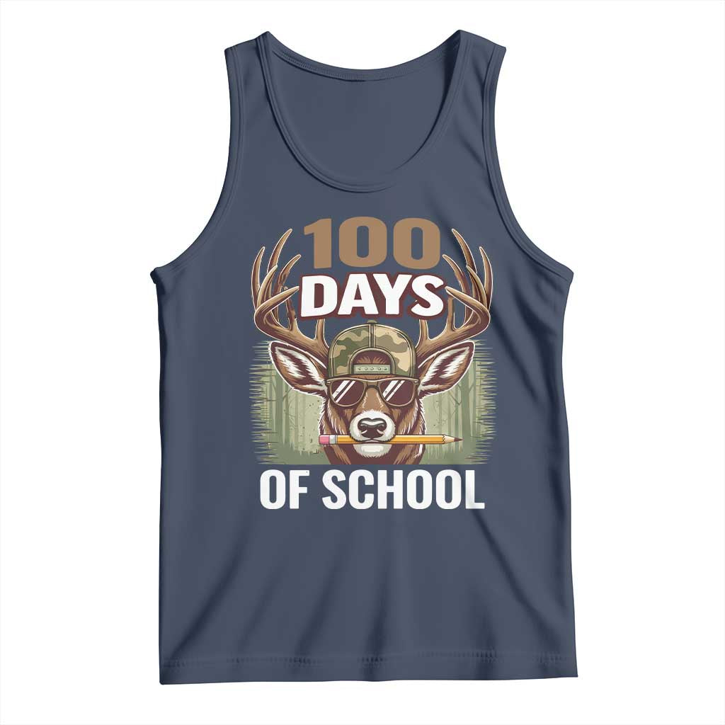 Deer 100 Days Of School Tank Top Camo Bucked 100 Days Smarter TS10 Navy Print Your Wear