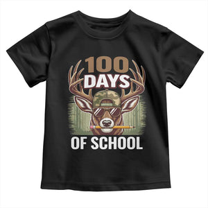 Deer 100 Days Of School Toddler T Shirt Camo Bucked 100 Days Smarter TS10 Black Print Your Wear