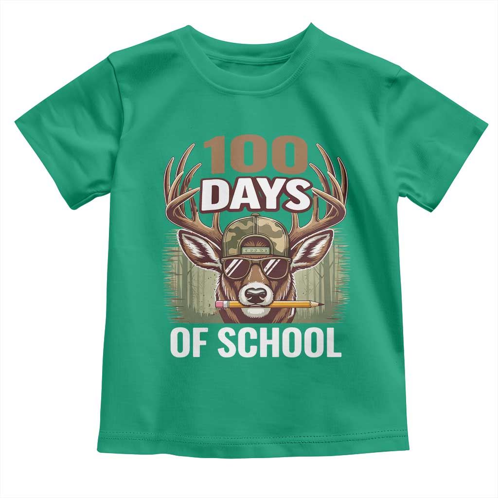 Deer 100 Days Of School Toddler T Shirt Camo Bucked 100 Days Smarter TS10 Irish Green Print Your Wear
