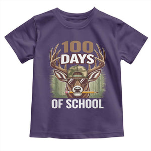 Deer 100 Days Of School Toddler T Shirt Camo Bucked 100 Days Smarter TS10 Purple Print Your Wear