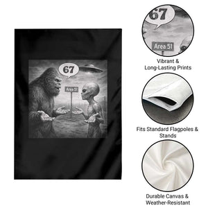 Funny 67 Meme Bigfoot Alien Garden Flag Six Seven Sasquatch Area 51 UFO Conspiracy TS10 Print Your Wear