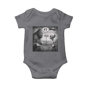 Funny 67 Meme Bigfoot Alien Baby Onesie Six Seven Sasquatch Area 51 UFO Conspiracy TS10 Charcoal Print Your Wear