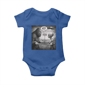 Funny 67 Meme Bigfoot Alien Baby Onesie Six Seven Sasquatch Area 51 UFO Conspiracy TS10 Royal Blue Print Your Wear