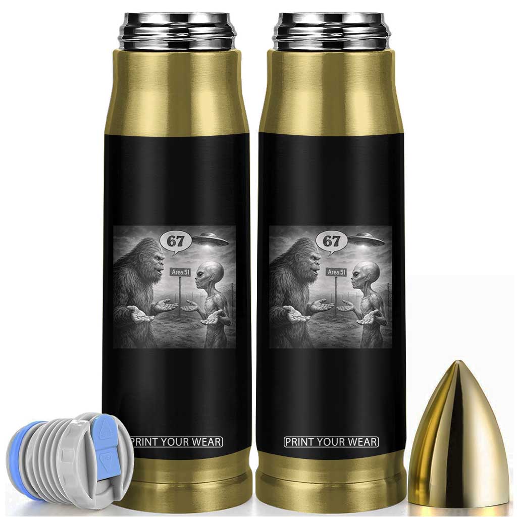 Funny 67 Meme Bigfoot Alien Bullet Tumbler Six Seven Sasquatch Area 51 UFO Conspiracy TS10 Black Print Your Wear