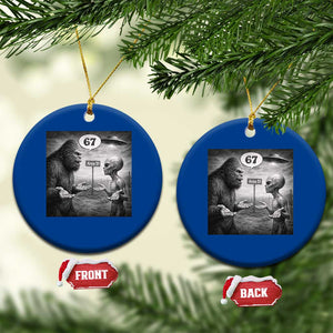Funny 67 Meme Bigfoot Alien Ceramic Ornament Six Seven Sasquatch Area 51 UFO Conspiracy TS10 1pc Blue Print Your Wear