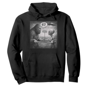 Funny 67 Meme Bigfoot Alien Hoodie Six Seven Sasquatch Area 51 UFO Conspiracy TS10 Black Print Your Wear