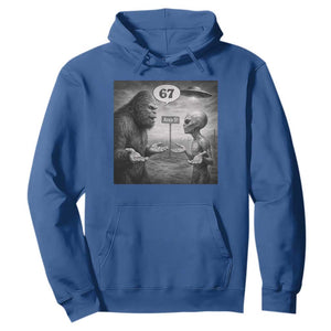 Funny 67 Meme Bigfoot Alien Hoodie Six Seven Sasquatch Area 51 UFO Conspiracy TS10 Royal Blue Print Your Wear