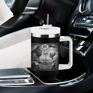 Funny 67 Meme Bigfoot Alien Tumbler With Handle Six Seven Sasquatch Area 51 UFO Conspiracy TS10 Print Your Wear