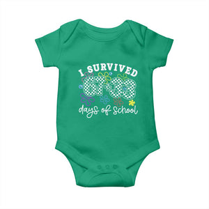I Survived 67 33 100 Days of School Baby Onesie Funny 100th Day of School Flowers TS10 Irish Green Print Your Wear