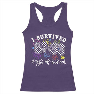 I Survived 67 33 100 Days of School Racerback Tank Top Funny 100th Day of School Flowers TS10 Purple Print Your Wear