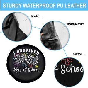 I Survived 67 33 100 Days of School Spare Tire Cover Funny 100th Day of School Flowers TS10 Print Your Wear