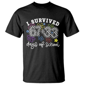 I Survived 67 33 100 Days of School T Shirt Funny 100th Day of School Flowers TS10 Black Print Your Wear