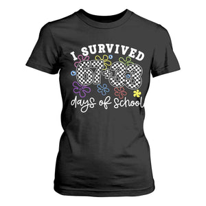 I Survived 67 33 100 Days of School T Shirt For Women Funny 100th Day of School Flowers TS10 Black Print Your Wear