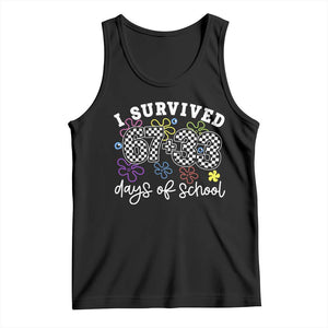 I Survived 67 33 100 Days of School Tank Top Funny 100th Day of School Flowers TS10 Black Print Your Wear