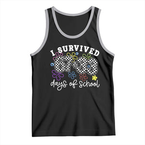 I Survived 67 33 100 Days of School Tank Top Funny 100th Day of School Flowers TS10 Black Athletic Heather Print Your Wear