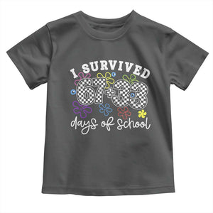 I Survived 67 33 100 Days of School Toddler T Shirt Funny 100th Day of School Flowers TS10 Dark Heather Print Your Wear