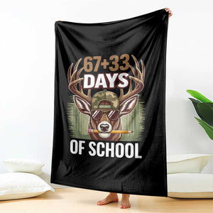 100 Days Of School Throw Blanket Funny 67 Six Seven Meme Deer School TS10 Print Your Wear
