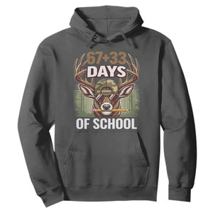 100 Days Of School Hoodie Funny 67 Six Seven Meme Deer School TS10 Dark Heather Print Your Wear
