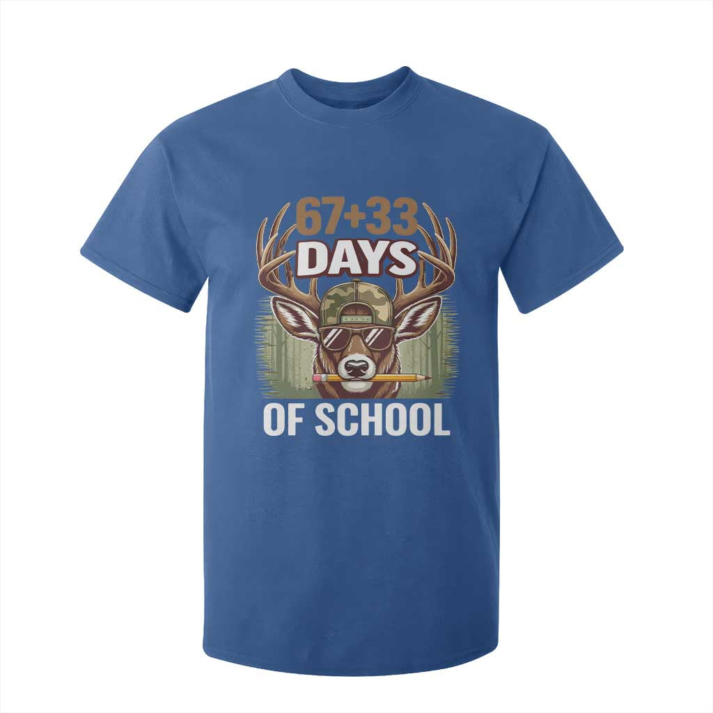 100 Days Of School T Shirt For Kid Funny 67 Six Seven Meme Deer School TS10 Royal Blue Print Your Wear