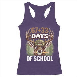 100 Days Of School Racerback Tank Top Funny 67 Six Seven Meme Deer School TS10 Purple Print Your Wear