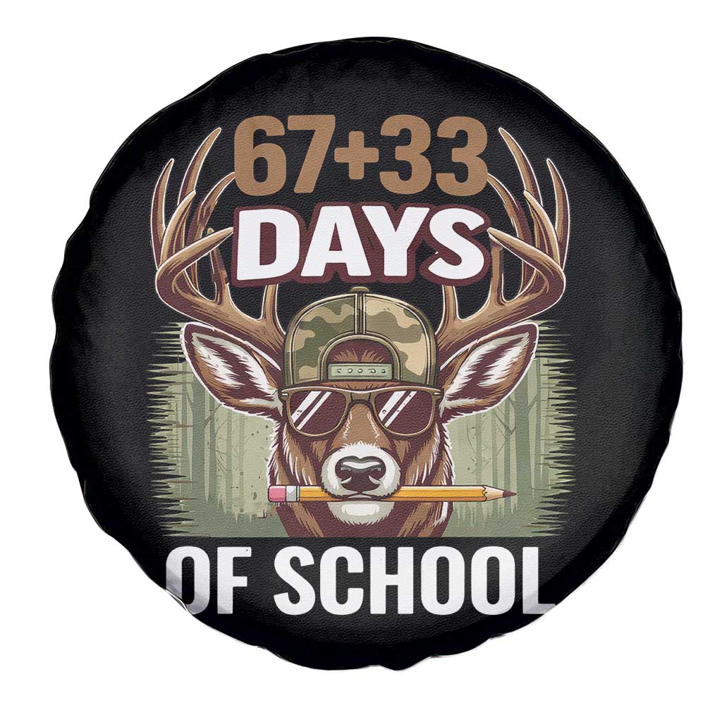 100 Days Of School Spare Tire Cover Funny 67 Six Seven Meme Deer School TS10 Print Your Wear